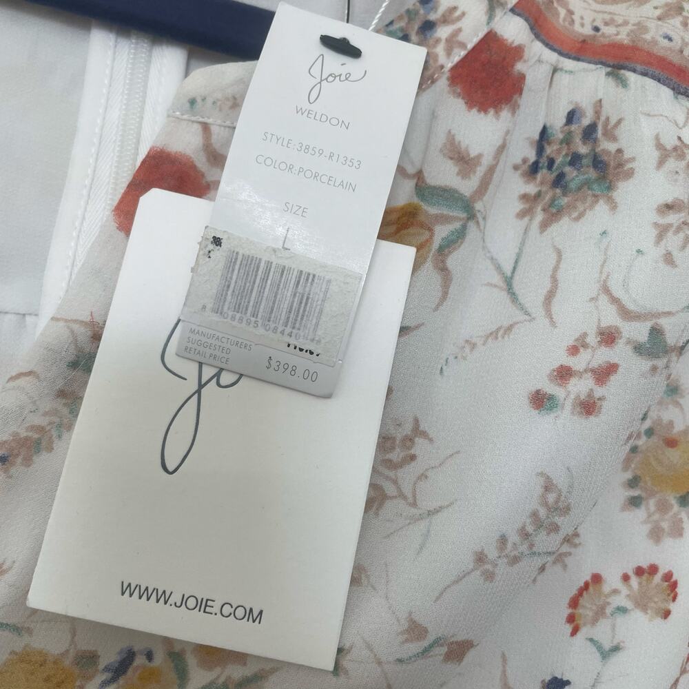 NWT Joie "Weldon" Silk Romper in ivory floral print sz L - Picture 4 of 16